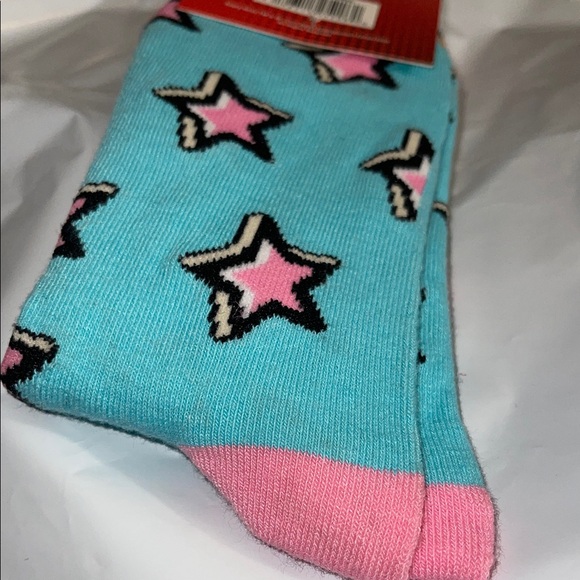 Angry Birds Crew Socks - Pink and Blue Stars and Stripes with Cute Tan Birds NWT - Picture 6 of 7